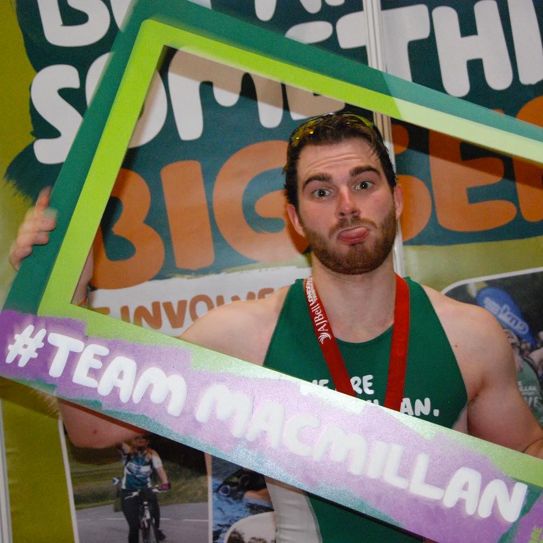 A jaunty photo with the #teammacmillan photo frame